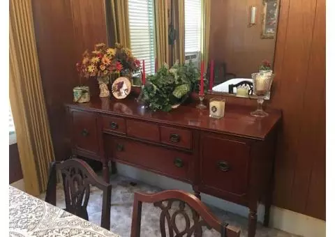 Antique dining table , chairs, buffet and China cabinet